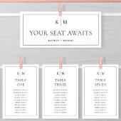 シーティンググラフヘッダーのミニマリストのモノグラムカード 招待状