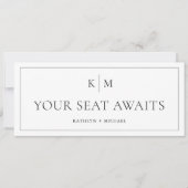 シーティンググラフヘッダーのミニマリストのモノグラムカード 招待状 (正面)