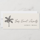 シーティンググラフヘッダーのミニマルなパームツリーカード 招待状 (正面)
