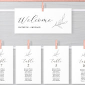 シーティンググラフヘッダーのミニマルな緑の葉カード 招待状