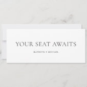 シーティンググラフヘッダーモダンブラックミニマリストカード 招待状 (正面)