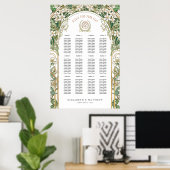 シーティンググラフヴィンテージウェディングアールヌーボー ポスター (ホームオフィス)