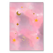 シーティングチャートキラキラキラキラキラ小さなスターピンク テーブルナンバー (裏面)