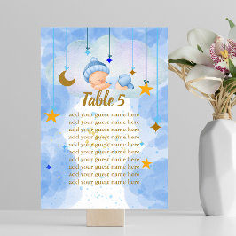 シーティングチャートキラキラキラキラキラ小さな星ああ男の子 テーブルナンバー