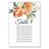 シーティングチャートコー素朴ルピーチの緑 テーブルナンバー (正面)