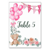 シーティングチャートスイートベビーガールピンクバルーン テーブルナンバー (正面)