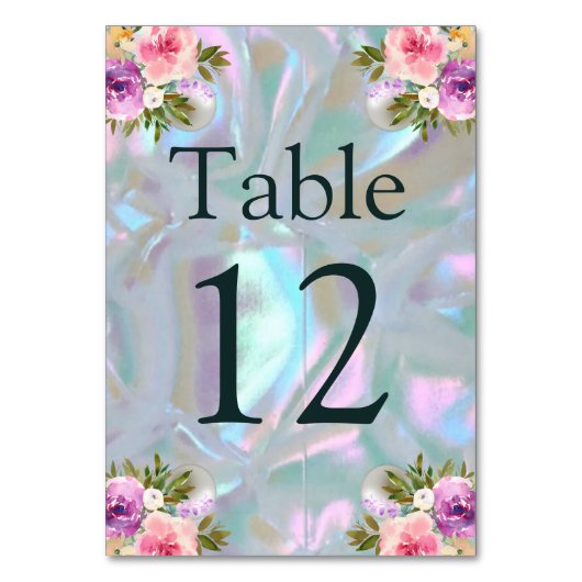 シーティングチャートテーブルカード真珠の母 テーブルナンバー (正面)