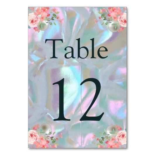 シーティングチャートテーブルカード真珠の母 テーブルナンバー (正面)