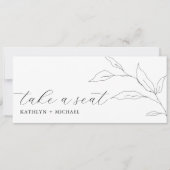 シーティングチャートヘッダー緑のリーフモダンカード 招待状 (正面)