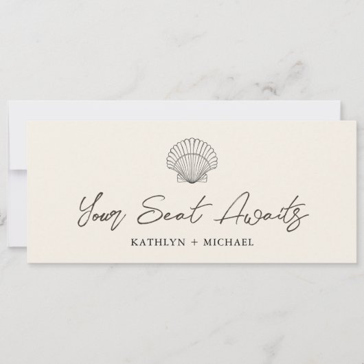 シーティングチャートヘモダンッダーシェルビーチ海カード 招待状 (正面)