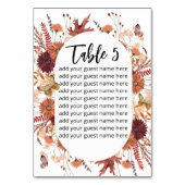 シーティングチャートボホ秋ラストブルゴーニュのメイブ テーブルナンバー (正面)