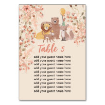 シーティングチャートボーホサファリパーティーかわいいキツネの熊