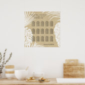 シーティングチャートモダンシンプルクラフトトロピカルリーフ ポスター (キッチン)