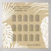 シーティングチャートモダンシンプルクラフトトロピカルリーフ ポスター (正面)