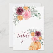 シーティングチャート秋パンプキンブルゴーニュ赤面ピンク (裏面)