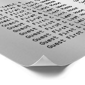 シーティングチャート黒いグレーの銀ドリップグレーの火花 ポスター (角)