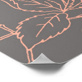 シーティングチャート10テーブルグレーコーラルフローラ ポスター (角)