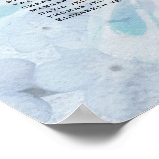 シーティングチャート – ほこりっぽい青いフローラ ポスター (角)