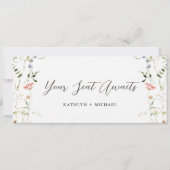 シーティングチャート ヘッダー ワイルドフラワー モダン フラワーカー 招待状 (正面)