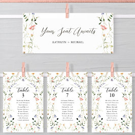 シーティングチャート ヘッダー ワイルドフラワー モダン フラワーカー 招待状