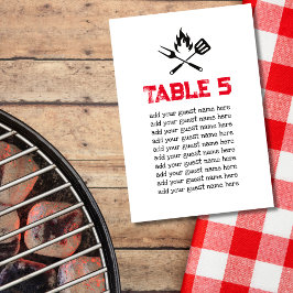 シーティングチャートBBQベビーカップル赤ちゃんシャワーテーマ テーブルナンバー