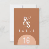 シーティングナンバーダーク結婚テラコッタ 招待状 (正面)