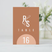 シーティングナンバーダーク結婚テラコッタ 招待状 (スタンド正面)