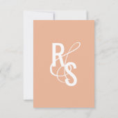 シーティングナンバーダーク結婚テラコッタ 招待状 (裏面)