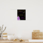 シーティングプランエレガントなし – パープル結婚フラワー ポスター (キッチン)