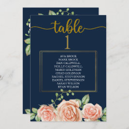 シーティングプランテーブルカードネイビーブルー金ゴールド赤面 招待状