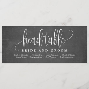 シーティングプランヘッドテーブルカード – 素敵な書道 招待状
