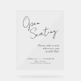 シーティング結婚のスクリプエレガントトを開く アクリルサイン