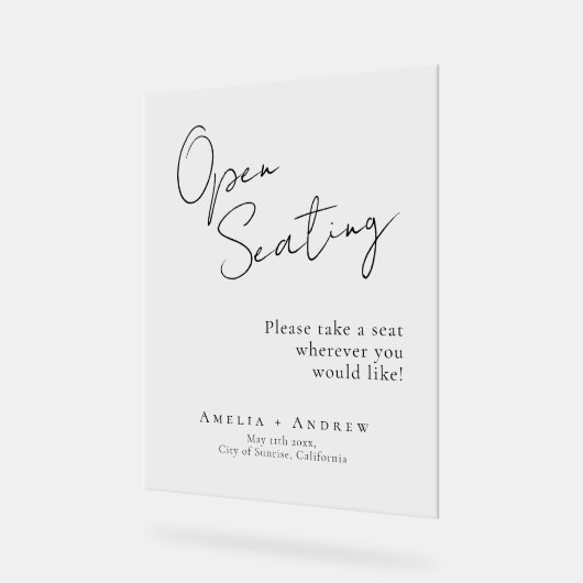 シーティング結婚のスクリプエレガントトを開く アクリルサイン (傾斜)