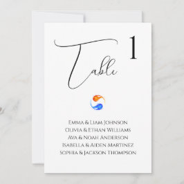 シーティング結婚・チャート – 'ツイン・フレイムス・ホワイト –  招待状