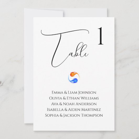 シーティング結婚・チャート – 'ツイン・フレイムス・ホワイト – 招待状 (正面)