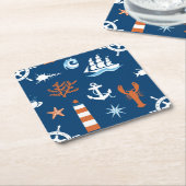 シーテーマパターン1 スクエアペーパーコースター (アングル)