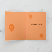 シートがゴールデンおもしろいレトリエバーハロウィーンを起こす カード (内部)