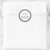 シートに黒いグレー縁どの円形シール ラウンドシール (バッグ)