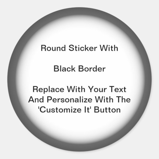 シートに黒いグレー縁どの円形シール ラウンドシール (正面)