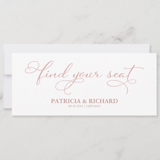 シートのシー結婚ティングチャートタイトルカードの検索 招待状 (正面)