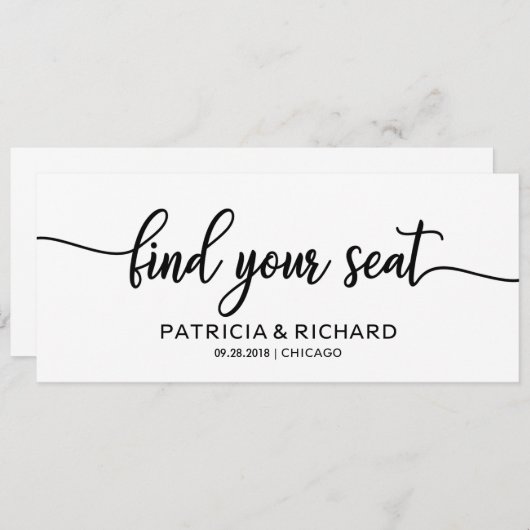 シートのシー結婚ティングチャートタイトルカードの検索 招待状 (正面/裏面)