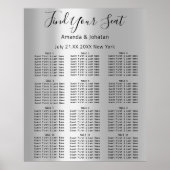 シートの座席表のブライダル結婚シルバー12 ポスター (正面)