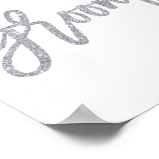 シートの銀結婚箔エフェクトを選択 ポスター (角)