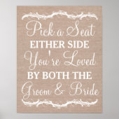 シートを左右のバーラップのサイン結婚から選択 ポスター (正面)