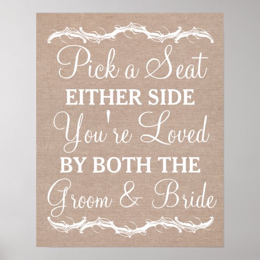 シートを左右のバーラップのサイン結婚から選択 ポスター (正面)