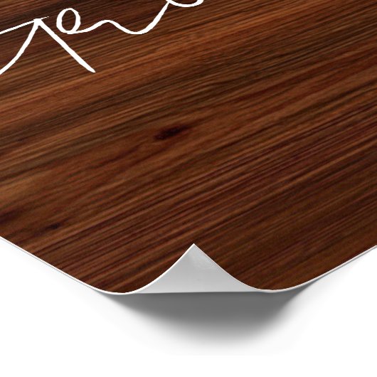 シートを左右の木製フェイクのサイン結婚から選択 ポスター (角)