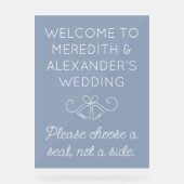 シートを選択するサイド半透明ブルー結婚ではない アクリルサイン (正面)