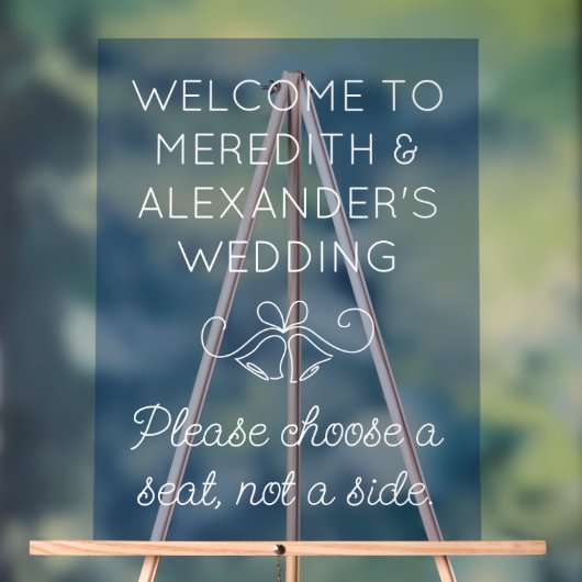 シートを選択するサイド半透明ブルー結婚ではない アクリルサイン (ニュートラル)