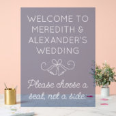 シートを選択するサイド半透明ブルー結婚ではない アクリルサイン (ウェディング)