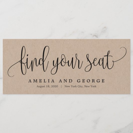 シートカードを見つける愛らしい書道 メニュー (正面)